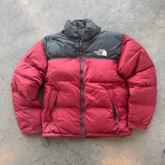 Vintage Y2k The North Face Retro Nuptse Red Black Down Fill Men's Medium Puffer